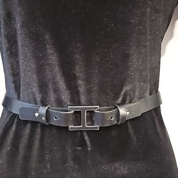 Black Belt Silver Hardware sz 12 - Picture 1 of 3